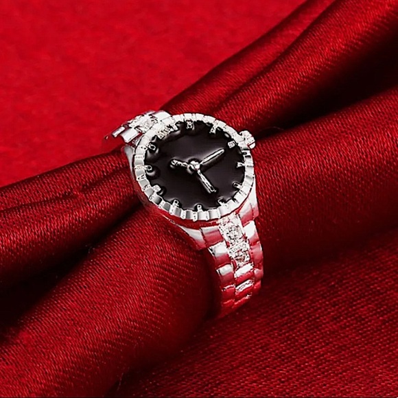 NEW STERLING SILVER CLOCK FACE RING - Picture 5 of 6